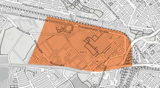 Mietspiegelkarte Ludwigshafen am Rhein West